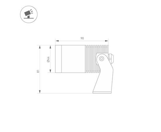 Уличный светодиодный светильник Arlight ALT-RAY-R44-8W Warm3000 (DG, 33 deg, 230V) 037787, изображение 5