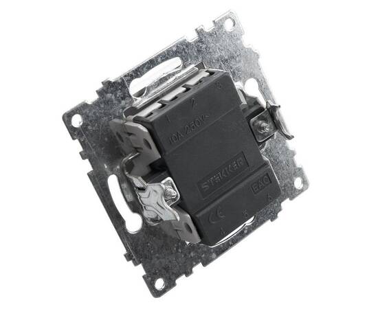 Выключатель двухклавишный Stekker Катрин с подсветкой серебро GLS10-7102-03 39579, изображение 3