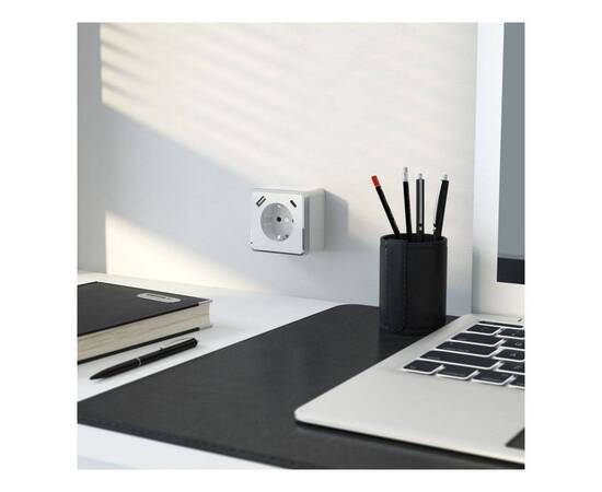 Розетка с заземлением, шторками и USB тип A+C Werkel Gallant белый W5071701 4690389179594, изображение 3