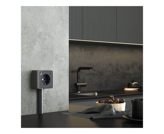 Розетка с заземлением, шторками и USB тип A+C Werkel Gallant графит рифленый W5071704 4690389179617, изображение 2