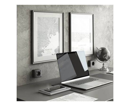 Розетка с заземлением, шторками и USB тип A+C Werkel Gallant графит рифленый W5071704 4690389179617, изображение 3