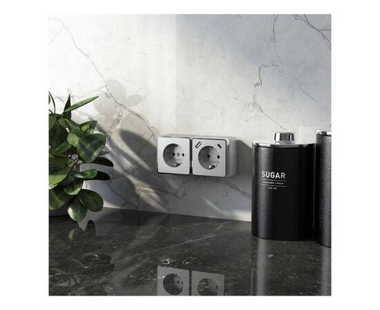 Розетка с заземлением, шторками и USB тип A+C Werkel Gallant серебряный W5071706 4690389179624, изображение 3