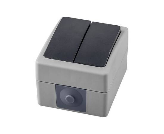 Выключатель двухклавишный Stekker Велена серый-графит PSW10-121-54 32753