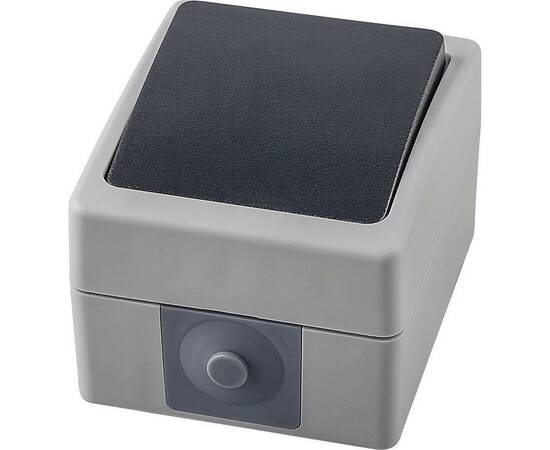 Переключатель одноклавишный Stekker Велена серый-графит PSW10-112-54 32756