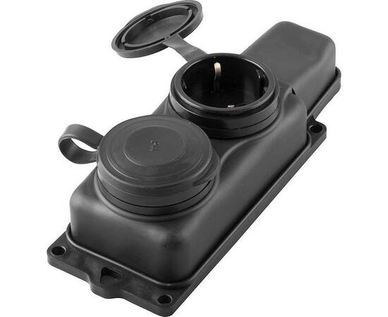 Розетка переносная 2P+PE Stekker черный RST16-22-44 32738