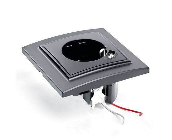Розетка 2P+PE/USB Stekker Эрна со шторками черный PST16-9011-03 39480, изображение 4