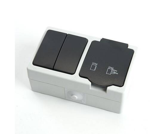 Блок розетка-выключатель Stekker серый-графит PST16-11-54/10-121-54 32761, изображение 5