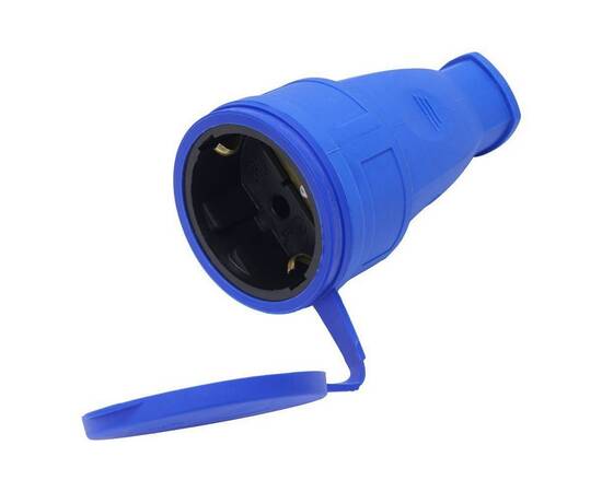 Розетка переносная 2P+PE Stekker Одри с крышкой синий RST16-21-44 39196