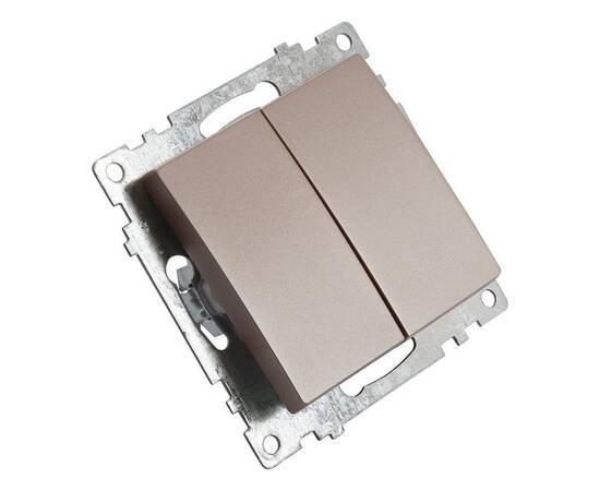 Выключатель двухклавишный Stekker Катрин шампань GLS10-7104-02 39592, изображение 6