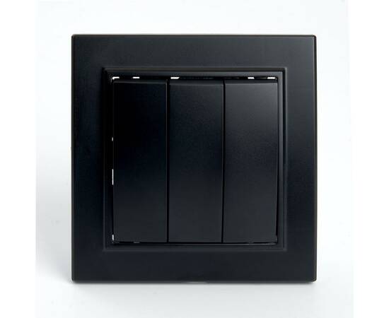 Выключатель трехклавишный Stekker Эрна черный PSW10-9007-03 39924