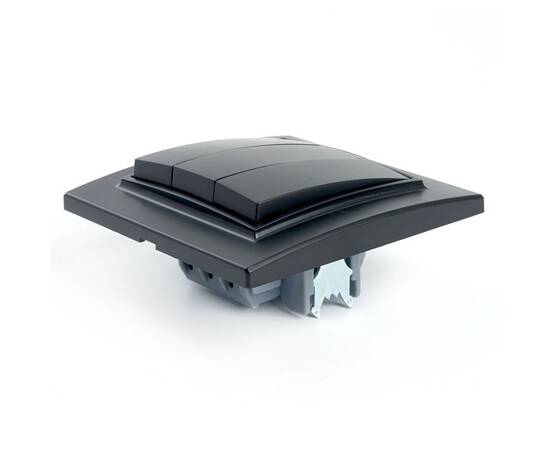 Выключатель трехклавишный Stekker Эрна черный PSW10-9007-03 39924, изображение 6