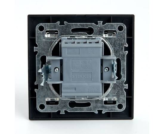 Выключатель трехклавишный Stekker Эрна черный PSW10-9007-03 39924, изображение 7