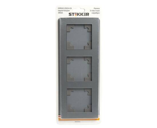 Рамка 3-постовая Stekker Катрин серебро GFR00-7003-03 39533, изображение 2