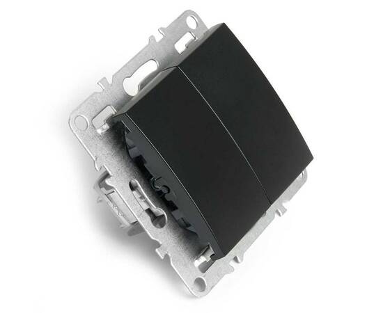 Выключатель двухклавишный Stekker Эрна черный PSW10-9104-03 49149, изображение 5