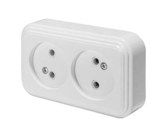 Розетка двойная 2P Stekker Брест белый PST16-30-20 39693