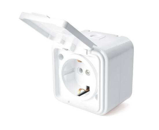 Розетка 2P Stekker Брест с крышкой белый PST16-20-44 39691