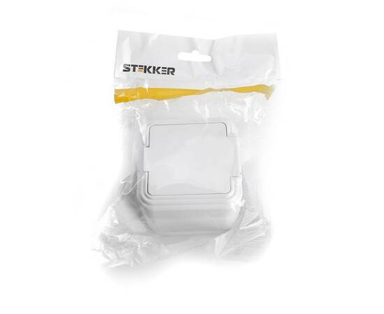 Розетка 2P Stekker Брест с крышкой белый PST16-20-44 39691, изображение 2