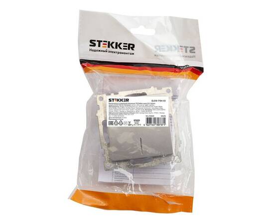 Выключатель двухклавишный Stekker Катрин серебро GLS10-7104-03 39578, изображение 2