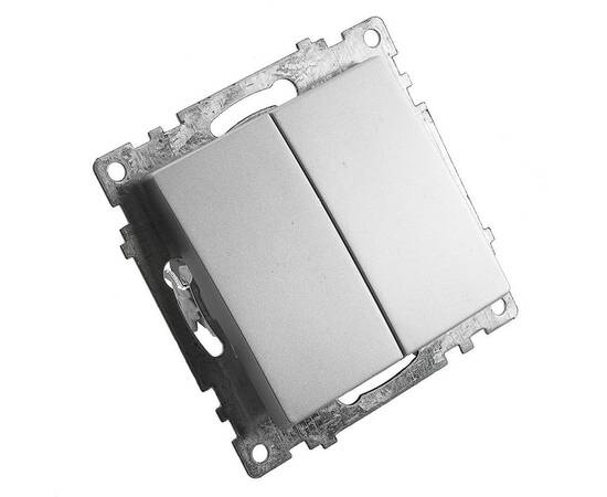 Выключатель двухклавишный Stekker Катрин серебро GLS10-7104-03 39578, изображение 4