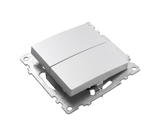 Выключатель двухклавишный Stekker Катрин серебро GLS10-7104-03 39578, изображение 5