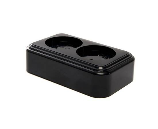 Розетка двойная 2P Stekker Брест черный PST16-30-20 39694, изображение 3