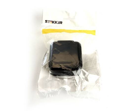 Розетка 2P Stekker Брест с крышкой черный PST16-20-44 39692, изображение 2