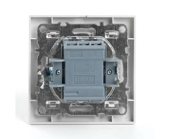 Переключатель двухклавишный Stekker Эрна белый PSW10-9005-01 39919, изображение 6