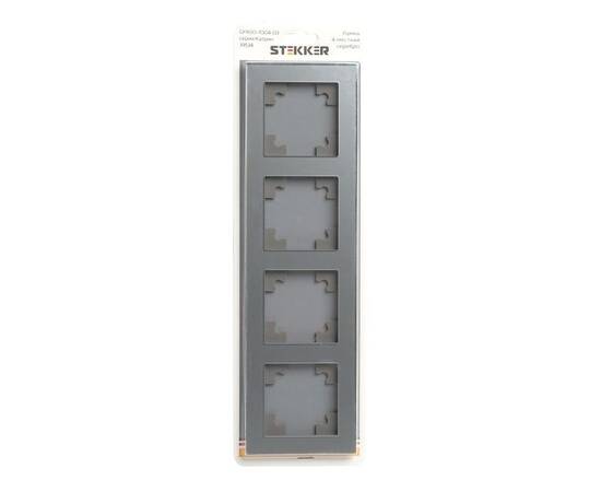 Рамка 4-постовая Stekker Катрин серебро GFR00-7004-03 39534, изображение 2