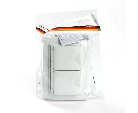 Розетка 2-местная 2P+PE Stekker Эрна с крышкой белый PST16-9015-01 49139, изображение 7