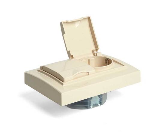 Розетка 2-местная 2P+PE Stekker Эрна с крышкой слоновая кость PST16-9015-02 49137, изображение 5