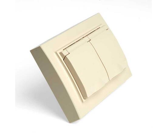 Розетка 2-местная 2P+PE Stekker Эрна с крышкой слоновая кость PST16-9015-02 49137, изображение 8