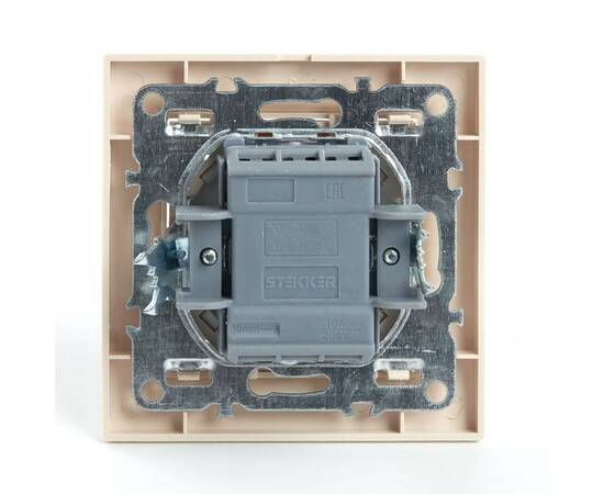 Переключатель двухклавишный Stekker Эрна слоновая кость PSW10-9008-02 39920, изображение 5