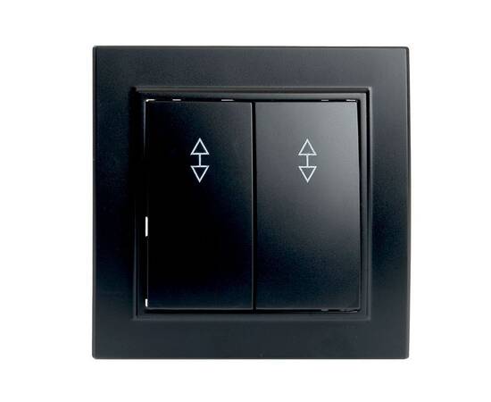 Переключатель двухклавишный Stekker Эрна черный PSW10-9008-03 39921