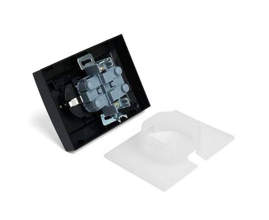 Розетка 2-местная 2P+PE Stekker Эрна с крышкой черный PST16-9015-03 49138, изображение 4