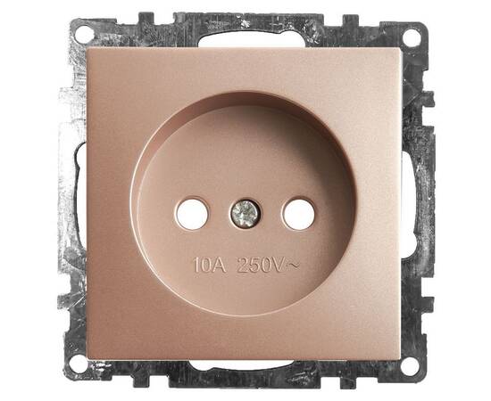 Розетка 2P Stekker Катрин со шторками шампань GLS10-7109-02 39595