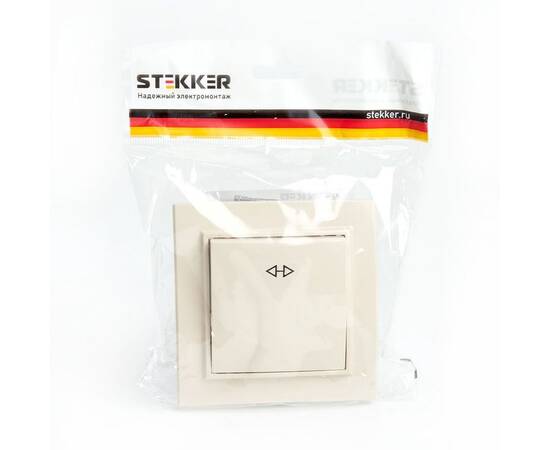Переключатель одноклавишный перекрестный Stekker Эрна слоновая кость PSW10-9009-02 39926, изображение 3