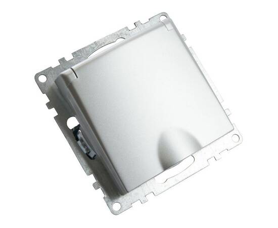 Розетка 2P+PE Stekker Катрин со шторками крышкой серебро GLS16-7112-03 39580, изображение 4