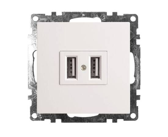 Розетка 2хUSB Stekker Катрин белый GLS10-7115-01 39686