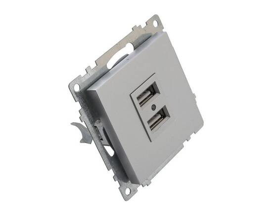 Розетка 2хUSB Stekker Катрин серебро GLS10-7115-03 39588, изображение 2