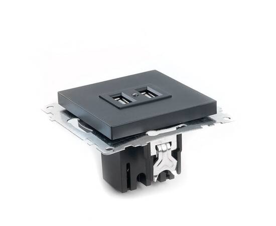 Розетка 2хUSB Stekker Катрин черный GLS10-7115-05 39616, изображение 6