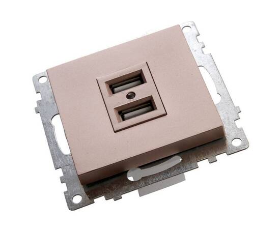 Розетка 2хUSB Stekker Катрин шампань GLS10-7115-02 39602, изображение 5