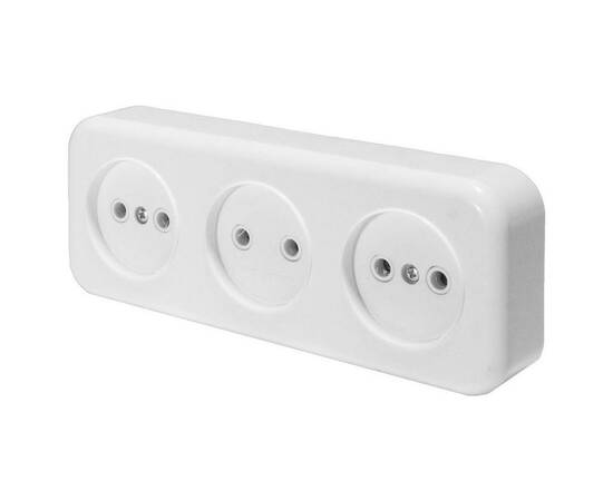 Розетка тройная 2P Stekker Брест белый PST16-50-20 39699