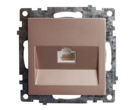 Розетка компьютерная RJ-45 Stekker Катрин шампань GLS00-7107-02 39599