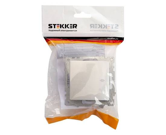 Переключатель одноклавишный Stekker Катрин серебро GLS10-7105-03 39576, изображение 2