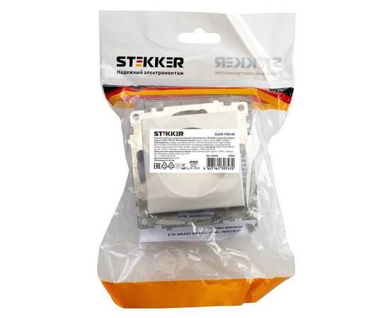 Розетка 2P Stekker Катрин со шторками серебро GLS10-7109-03 39581, изображение 3