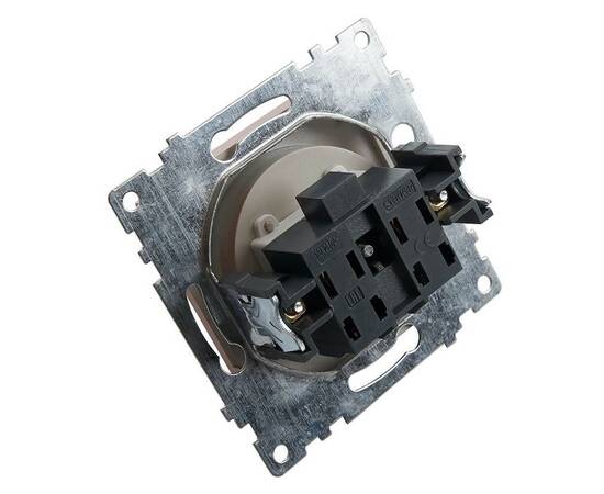 Розетка 2P Stekker Катрин со шторками серебро GLS10-7109-03 39581, изображение 4