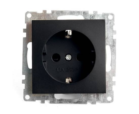 Розетка 1-местная Stekker Катрин GLS16-7110-05 черный 39610