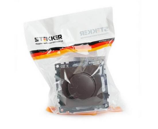 Выключатель диммирующий TRIAC Stekker Катрин шоколад GLS10-7106-04 49017, изображение 2