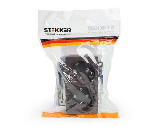 Розетка двухместная с защитной шторкой Stekker Катрин шоколад GLS10-7113-04 49026, изображение 2