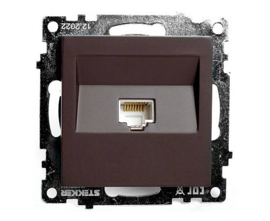 Розетка компьютерная RJ-45 Stekker Катрин шоколад GLS00-7107-04 49023
